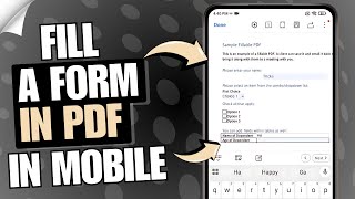 📝 How to Fill a Form in PDF in Mobile | 📱 Fill PDF Forms Easily on Android