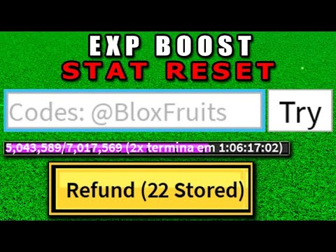 SAIU!! TODOS OS CÓDIGOS ATUALIZADOS DE EXP, RESET STATUS E DINHEIRO DE 2023  DO BLOX FRUITS 