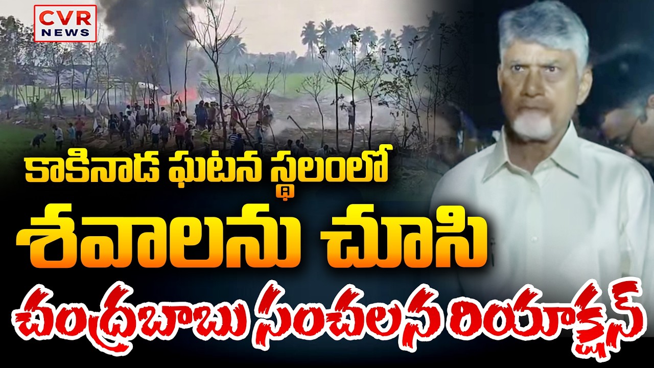 కాకినాడ ఘటన స్థలంలో  శవాలను చూసి | CM Chandrababu Shocking Reaction To Kakinada Blast Incident