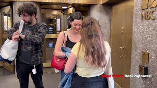 Gracie Abrams meet and greet one of her fans as she was leaving the NBC studios