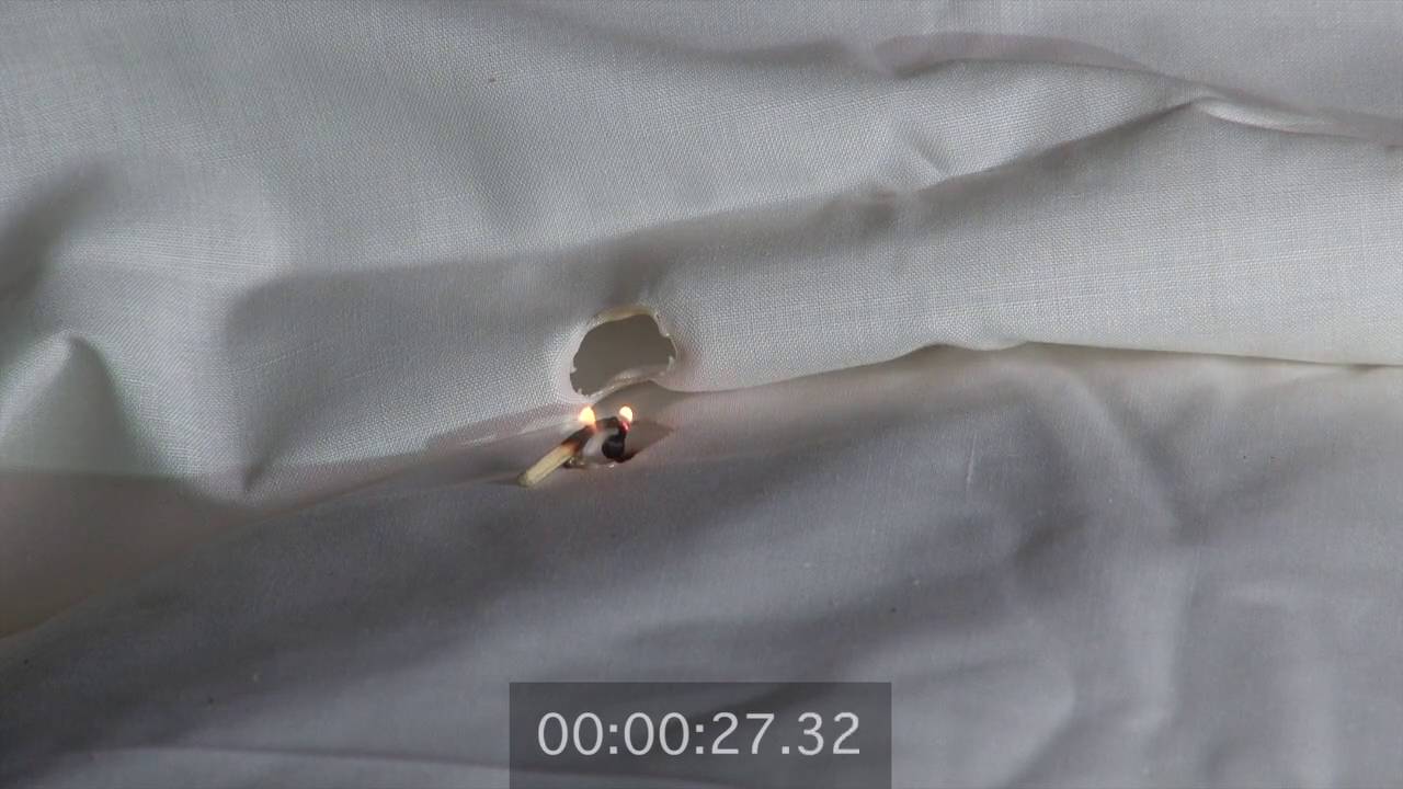 Lit Match Fire Retardant Bed Sheet Test YouTube