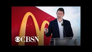 McDonald's CEO steps down after having relationship with employee