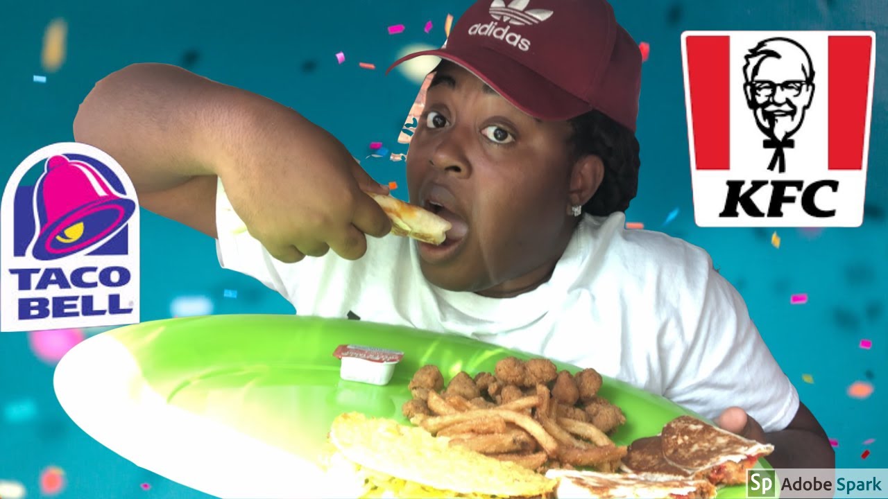 TACO BELL NEW GRILLED CHEESE BURRITO REVIEW + KFC POPCORN CHICKEN