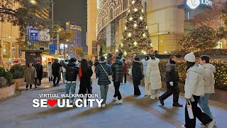 Seoul Evening Walk, Downtown Seoul Myeongdong, Euljiro and Jongno, South Korea, Travel, 4K