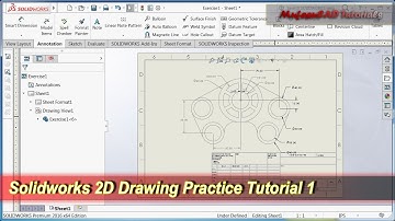 Solidworks 2D Drawing Practice Tutorial | Basic Exercise 1