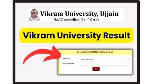 Vikram University Result 2024, Even & Odd Semester Marksheet Download