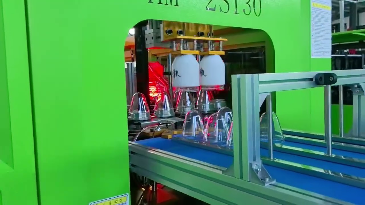 1.5-liter wide-mouth jar production machine, complete line from injection molding preforms to jars.