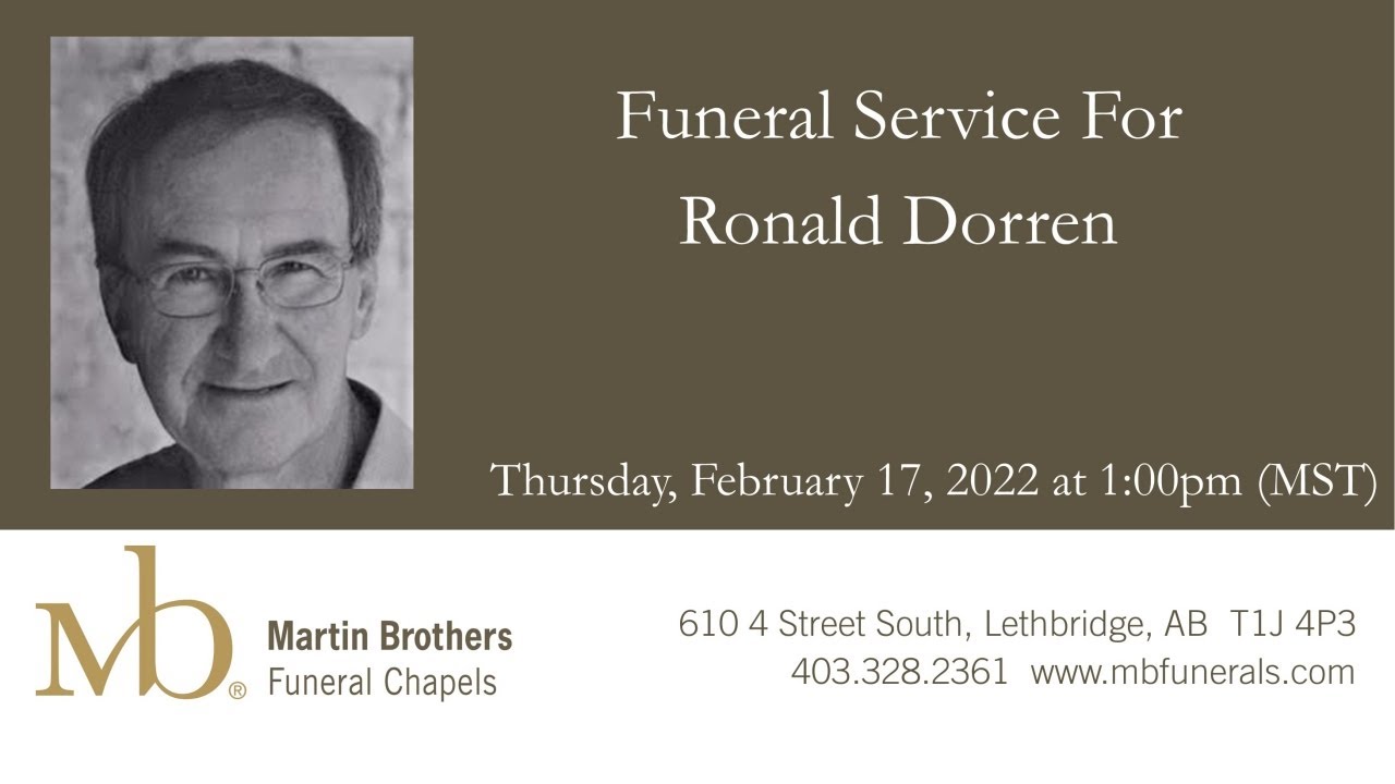 Funeral Service for Ronald Dorren - YouTube