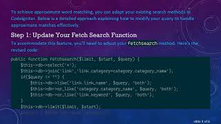How to Use SQL Query Builder for Approximate Word Matching in CodeIgniter