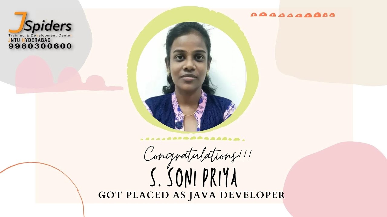 CONGARTULATIONS S.SONI PRIYA PLACED AS JAVA DEVELOPER - YouTube