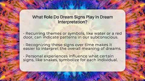 What Role Do Dream Signs Play in Dream Interpretation? - Dream Discovery Den