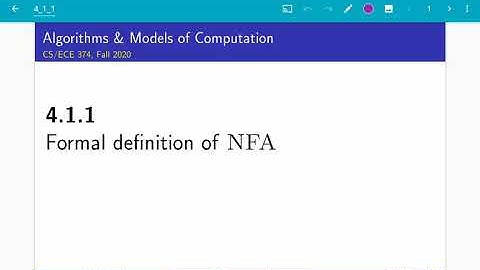 UIUC CS 374 FA 20: 4.1.1 Formal definition of NFAs