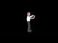 3D Cartoon Physicist Character Turntable | Serious Scientist Typing on Laptop