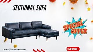 POLY & BARK Napa 104.5" Right-Facing Sectional Sofa,  Midnight Blue