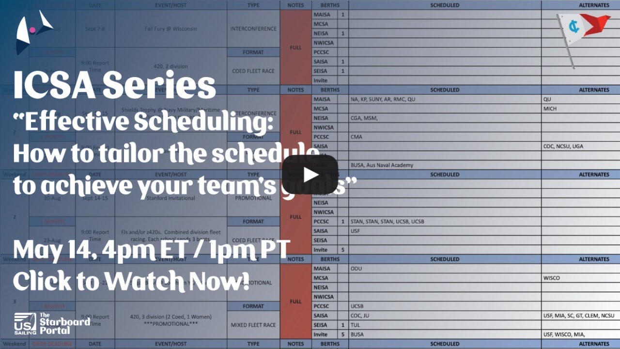 ICSA Developing Team Series: Effective Scheduling