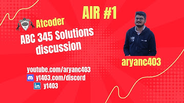 #Atcoder #Beginner #Contest #345 #Solution #Discussion (with #air #1)
