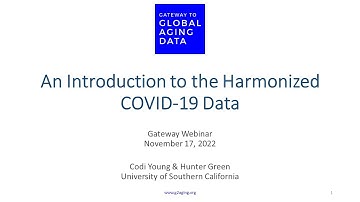 Introduction to Harmonized COVID Data