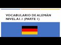 Vocabulario de alemán A1.1 Parte 1