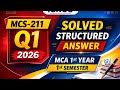 MCS-211 Assignment 2026 Q1 | MCA 1st Year 1st Semester IGNOU | Solved &amp; Structured Answer