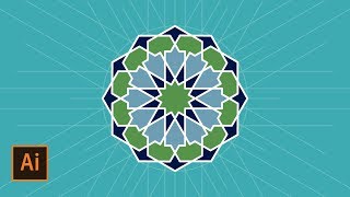 How to Create an Islamic Geometric Pattern #5 | Illustrator Tutorial - زخارف اسلامية هندسية