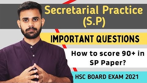 Important Questions of SP | SP Important Letters | HSC Board Exam 2021 | 12th new syllabus