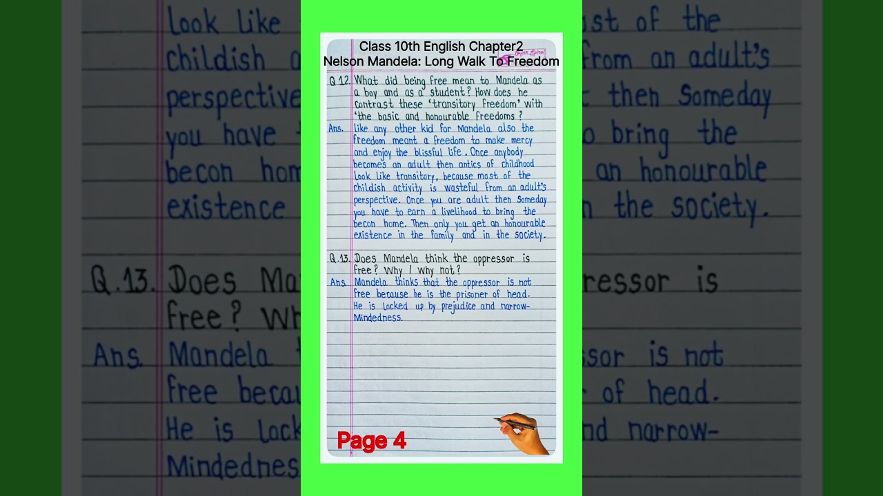 Nelson Mandela Class 10 Question Answer English Chapter 2 First Flight
