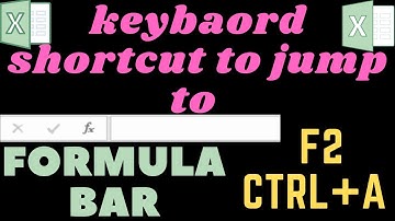 KEYBOARD SHORTCUT TO JUMP TO FORMULA BAR || EXCEL TRICKS