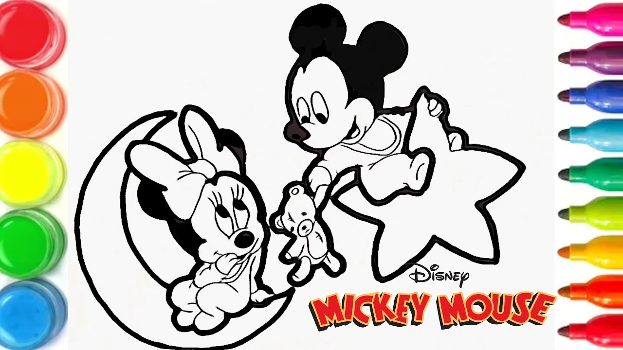 Dessin Et Coloriage Mickey Et Mini Bebe Draw And Color Mickey For Kids Tt100 Youtube