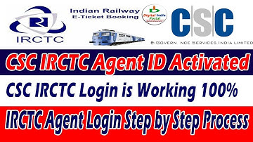 IRCTC Agent ID Activated in CSC -Book Train Ticket in CSC - Login Pocess Live