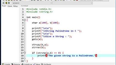 String Palindrome in C