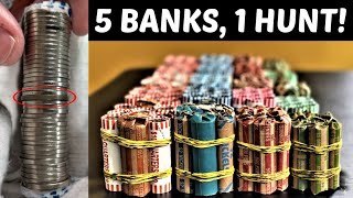 50 ROLLS OF NICKELS FROM 5 DIFFERENT BANKS: LET&#39;S SEE WHAT WE CAN FIND!