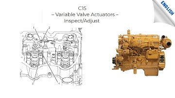 Valve adjustments, with variable actuator, C15 CAT engine, Injector adjustment