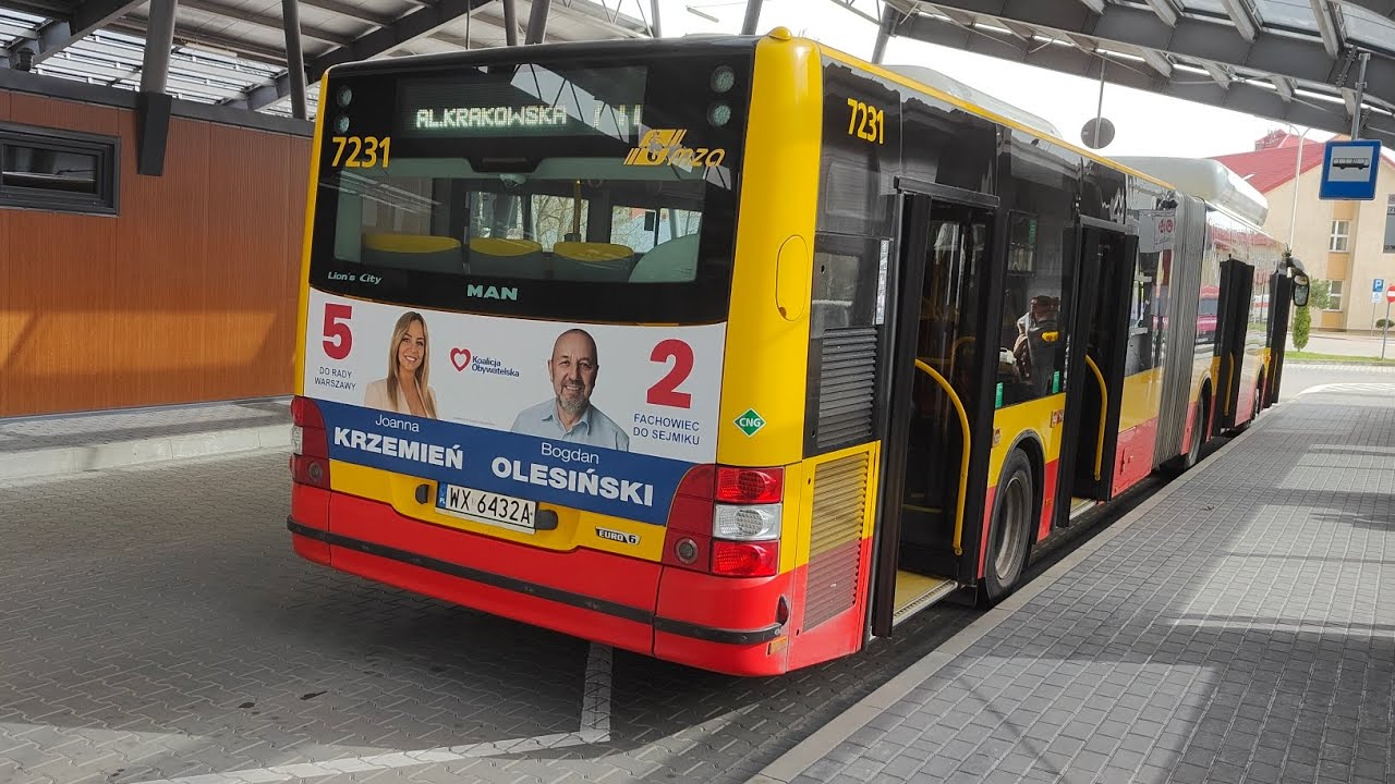 Linia 711 przez Komorowską, Jodłową i Pruszkowską - MAN Lion's City G CNG #7231 ( MZA Warszawa )