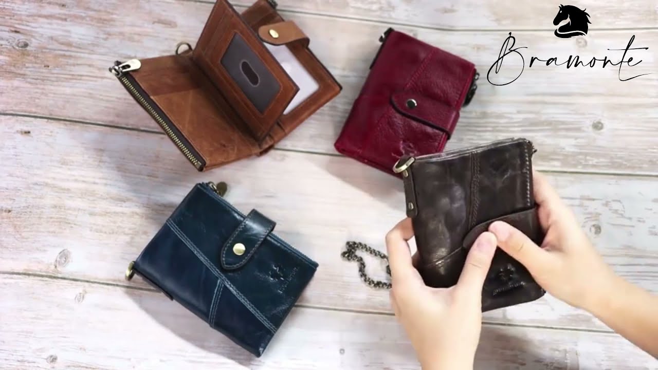 Bramonte Oficial - Billetera Cuero Genuino Roble