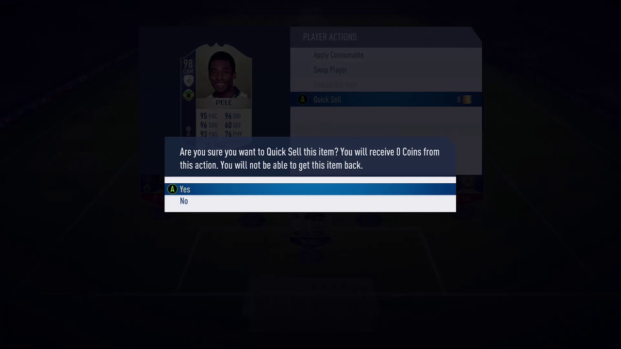 First 98 pele discarded(Fifa 18)