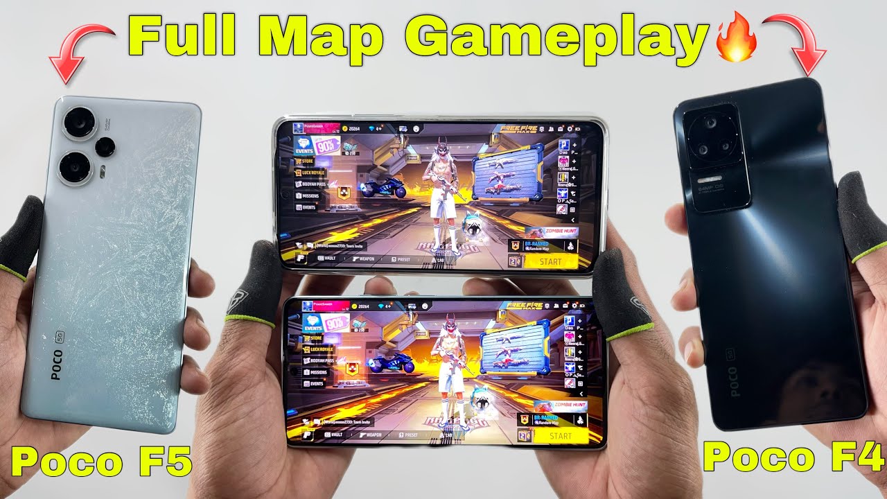 Poco F5 or Poco F4 both mobile free fire gameplay with handcam