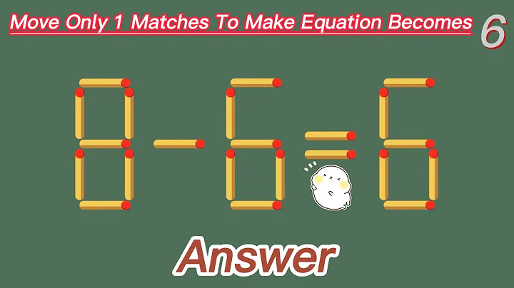 Matchstick Puzzles | Fix the math equation by moving one matchsticks (8-6=6)