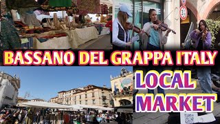 BEST BASSANO DEL GRAPPA ITALY LOCAL MARKET | BASSANO Italy WALIKING TOUR | LOCAL MARKET IN ITALY