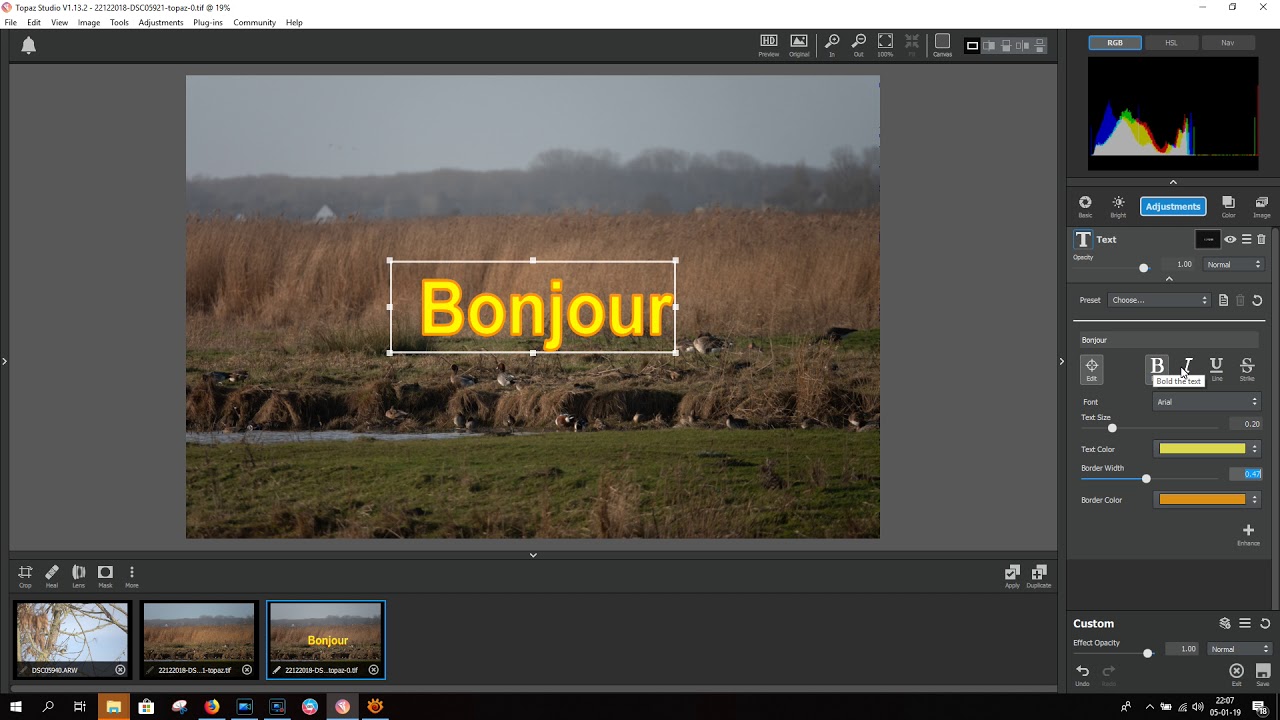 Topaz studio Text - YouTube