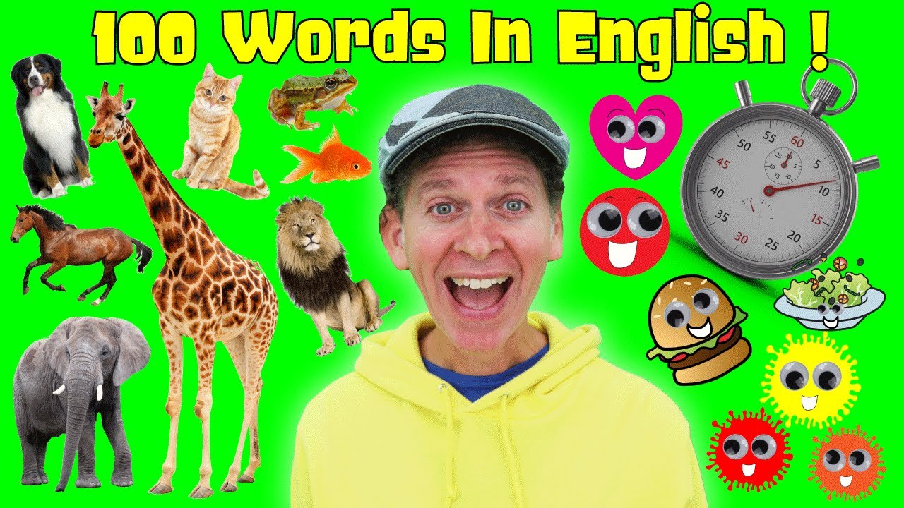 100 Words 1 Minute Challenge   Animals Colors Shapes Verbs Numbers