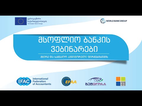 მსოფლიო ბანკის ვებინარების სერია მცირე და საშუალო აუდიტორული ფირმებისთვის - I ვებინარი