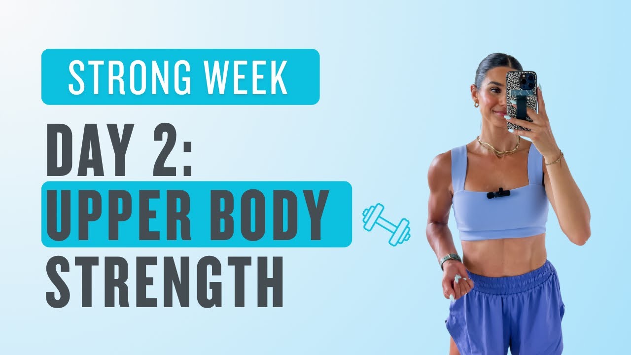 СИЛЬНАЯ НЕДЕЛЯ | День 2: Тренировка верхней части тела с гантелями (30 минут, домашняя тренировка...