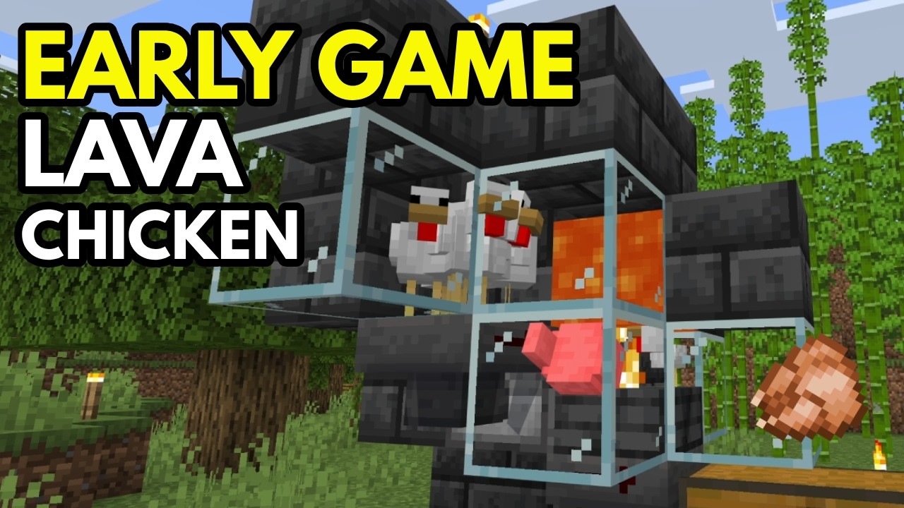 EASIEST Lava Chicken Farm in Minecraft
