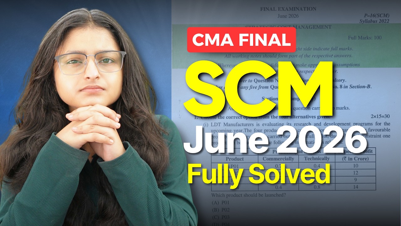 CMA Final SCM June 2026 Paper Solution | Strategic Cost Management ...