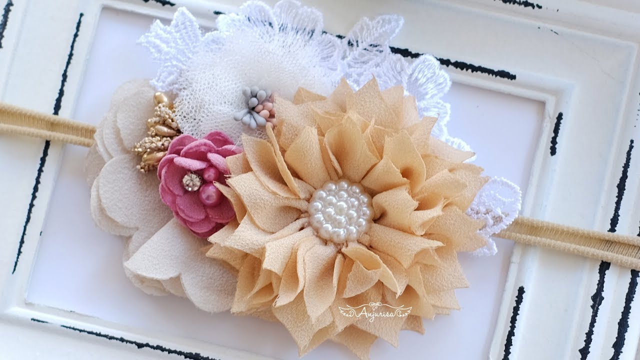 Make Baby Headband with Anjurisa #4 - Cloth Lotus Flowers