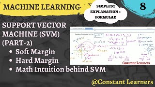 SVM (part-2) | Soft and Hard margin | Math Intuition behind SVM (CLASSIFICATION) screenshot 5