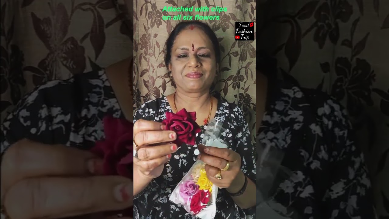 Women's Multicolor Rose Flower Hair clip 