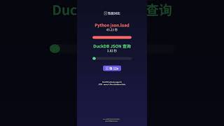📊 解析JSON还要写Python循环? DuckDB原生JSON查询,比Python快10倍 #Shorts #Shorts