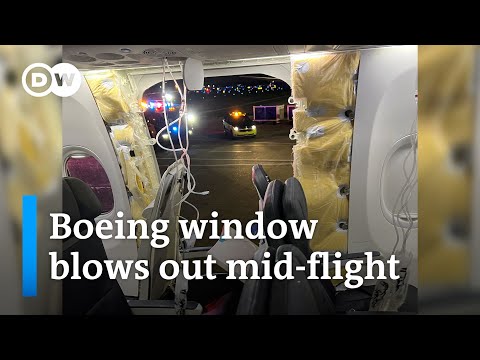 Window of Alaska Airline Boeing blows out in mid-flight | DW News