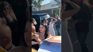 Cast of Hulu's Prey signing autographs Amber Midthunder and Dakota Beavers